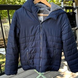 Abercrombie & Fitch Navy Cozy Performance Puffer Jacket with Hood
